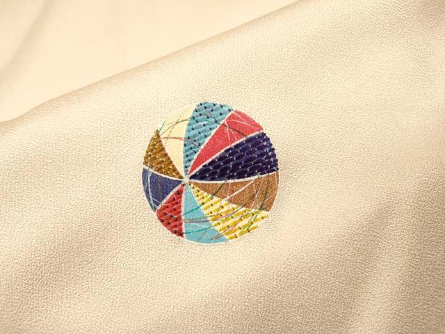 平和屋着物●訪問着　刺繍　花毬文　金彩　正絹　逸品　未使用　DABH7929fe