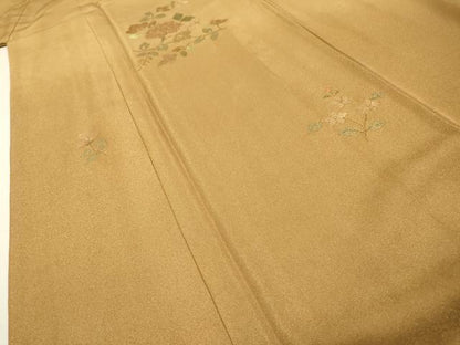 平和屋着物●訪問着　竹屋町刺繍　総刺繍　枝花　暈し染　金糸　金通し地　正絹　逸品　未使用　DABH7932fe