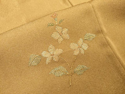 平和屋着物●訪問着　竹屋町刺繍　総刺繍　枝花　暈し染　金糸　金通し地　正絹　逸品　未使用　DABH7932fe