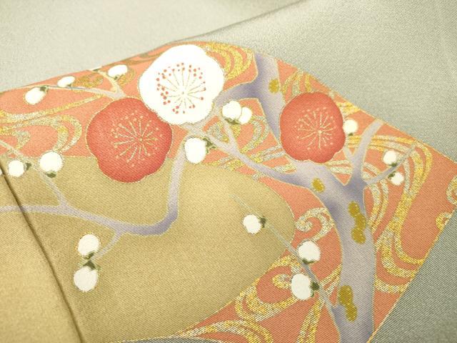平和屋着物●豪華色留袖　駒刺繍　地紙群れ鶴花文　金銀彩　正絹　逸品　DABH7933fe
