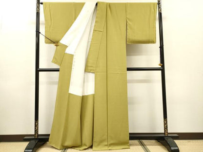 平和屋着物●上質な色無地　作家物　根岸色　証紙付き　正絹　逸品　DABH7935fe