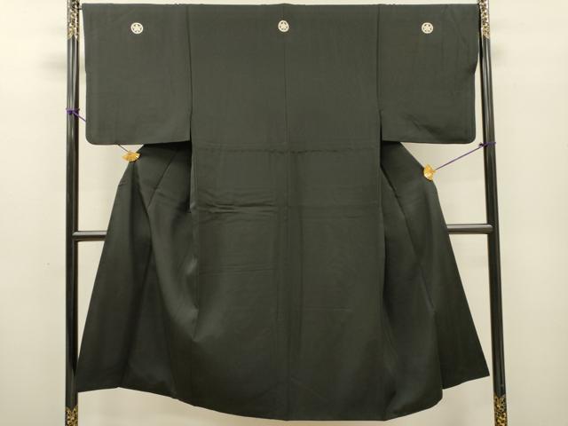 平和屋着物●男性 黒紋付・羽織セット 正絹 逸品 DABH7938fe