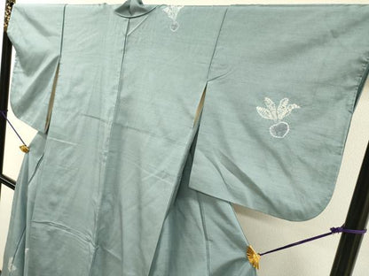 平和屋着物●訪問着　紬地　絞り　成り物　正絹　逸品　DABH7940fe
