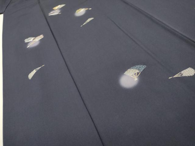 平和屋着物●訪問着　作家物　総刺繍　扇文　蛍暈し　銀糸　正絹　逸品　DABH7947fe