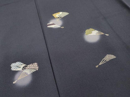 平和屋着物●訪問着　作家物　総刺繍　扇文　蛍暈し　銀糸　正絹　逸品　DABH7947fe