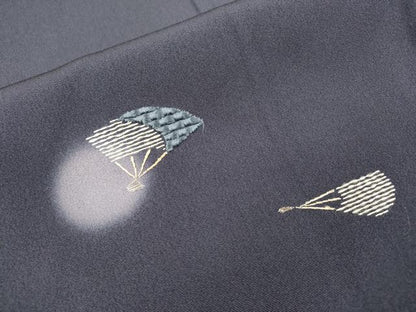平和屋着物●訪問着　作家物　総刺繍　扇文　蛍暈し　銀糸　正絹　逸品　DABH7947fe
