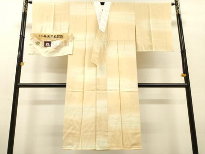 平和屋着物●長襦袢　無双仕立て　本場奄美大島泥染　横段文　赤塚次男作　暈し染　証紙付き　正絹　逸品　DABH7948fe
