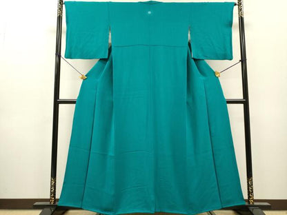 平和屋着物●上質な色無地　納戸色　正絹　逸品　DABH7950fe