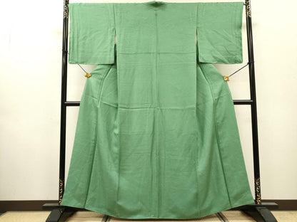 平和屋着物●上質な色無地　花松地紋　薄青色　正絹　逸品　未使用　DABH7951fe