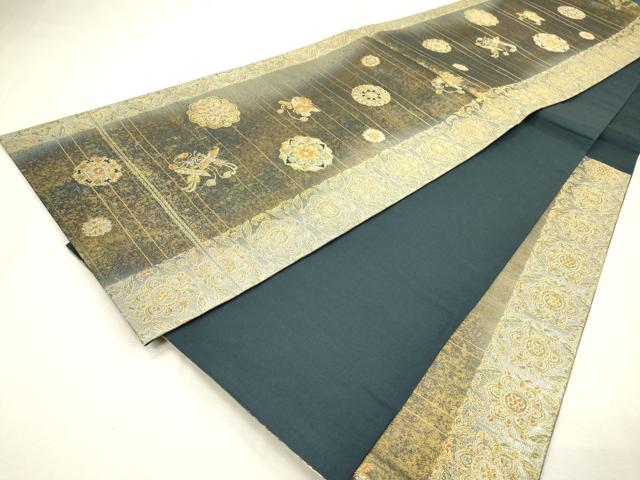 平和屋着物▼六通柄袋帯　正倉院鳳凰花文　金銀糸　引箔　正絹　逸品　DABH7963fe