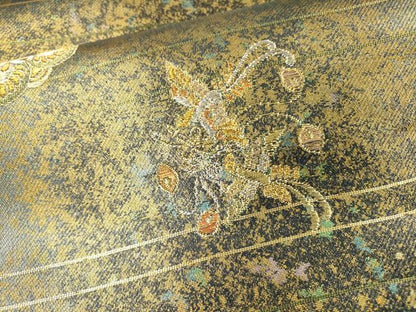 平和屋着物▼六通柄袋帯　正倉院鳳凰花文　金銀糸　引箔　正絹　逸品　DABH7963fe