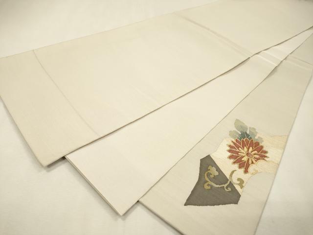 平和屋着物▼明綴れ　太鼓柄袋帯　花唐草文　金糸　正絹　逸品　DABH7969fe