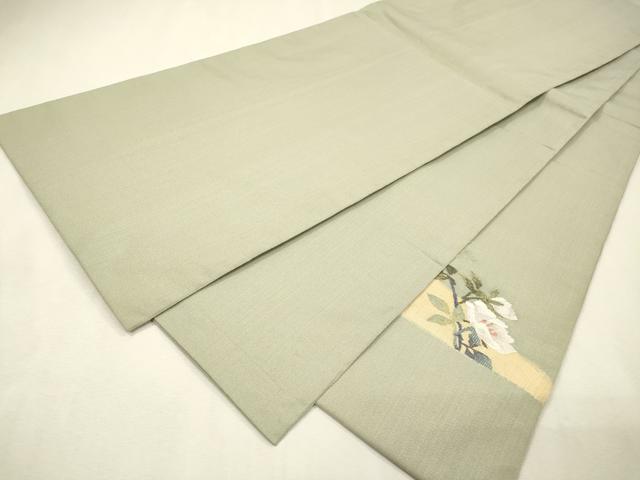 平和屋着物▼太鼓柄袋帯　すくい織　枝花　金糸　正絹　逸品　DABH7970fe