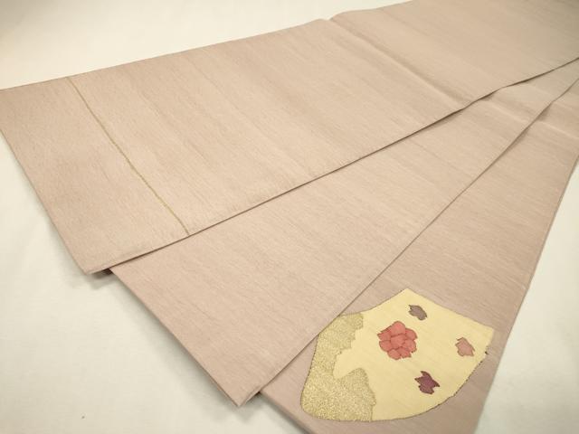 平和屋着物▼明綴れ　太鼓柄袋帯　地紙花丸文　金糸　正絹　逸品　DABH7974fe