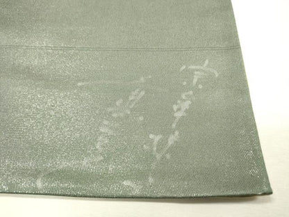 平和屋着物▼染色作家　斉藤三才　太鼓柄袋帯　三才鳥　銀糸　正絹　逸品　DABH7990fe