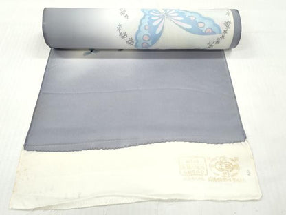 平和屋着物▼付下げ　反物　着尺　舞蝶文　暈し染め　逸品　未使用　DABH8006zy
