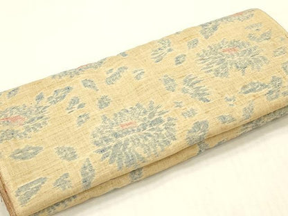 平和屋着物▼紬　反物　着尺　舞花文　逸品　未使用　DABH8024zy