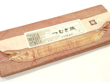 平和屋着物▼紬　反物　着尺　紬織　霞文　証紙付き　逸品　未使用　DABH8054zy