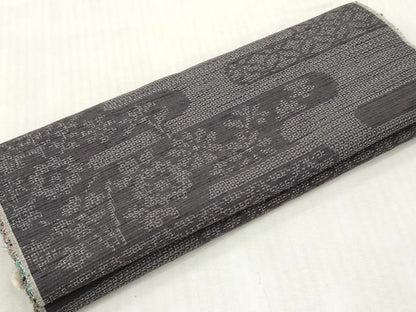 平和屋着物▼紬　反物　着尺　エ霞草花文　逸品　未使用　DABH8055zy