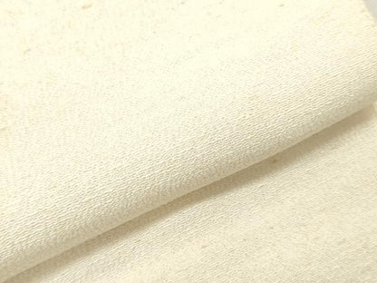 平和屋着物▼白生地　ちりめん紬　浜紬　反物　着尺　生成り色　逸品　未使用　DABH8056zy