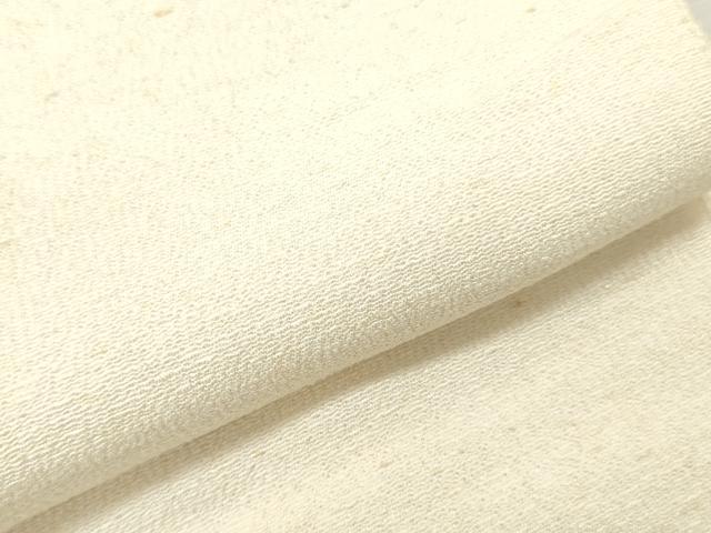 平和屋着物▼白生地　ちりめん紬　浜紬　反物　着尺　生成り色　逸品　未使用　DABH8056zy