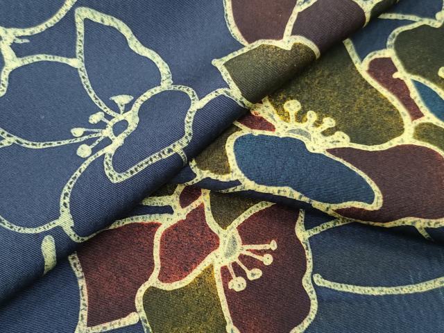 平和屋着物▼羽織・コート　反物　羽尺　ろうけつ染め　枝花文　逸品　未使用　DABH8059zy