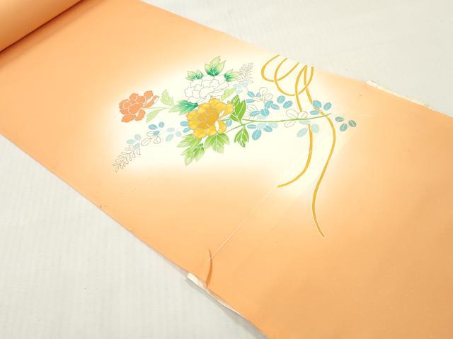 平和屋着物▼付下げ　反物　着尺　刺繍　花筏文　暈し染め　金彩　逸品　未使用　DABH8068zy