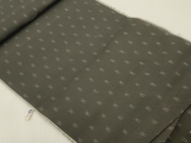 平和屋着物▼羽織・コート　結城織　反物　羽尺　絣文様　証紙付き　逸品　未使用　DABH8082zy