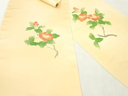 平和屋着物▼付下げ 反物 着尺 刺繍 休み鳥枝花文 暈し染め 逸品 未使用 DABH8093zy
