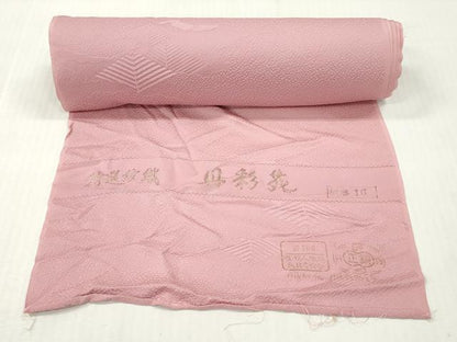 平和屋着物▼色無地　反物　着尺　菱地紋　虹色　八掛付き　逸品　未使用　DABH8101zy