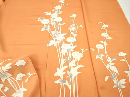 平和屋着物▼付下げ　反物　着尺　刺繍　草花文　金銀彩　高島屋扱い　逸品　未使用　DABH8108zy