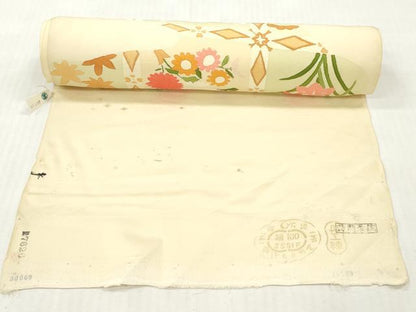 平和屋着物▼付下げ　反物　着尺　刺繍　エ霞草花文　高島屋扱い　逸品　未使用　DABH8114zy