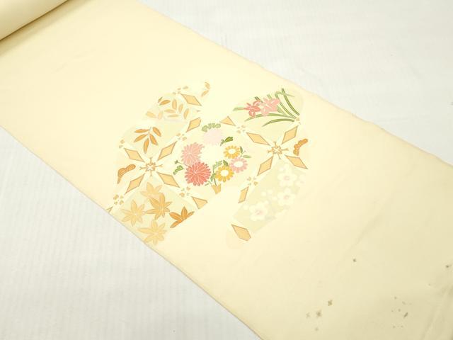 平和屋着物▼付下げ　反物　着尺　刺繍　エ霞草花文　高島屋扱い　逸品　未使用　DABH8114zy