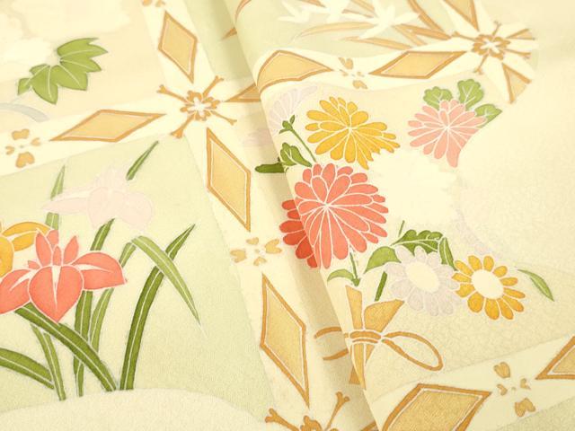 平和屋着物▼付下げ　反物　着尺　刺繍　エ霞草花文　高島屋扱い　逸品　未使用　DABH8114zy