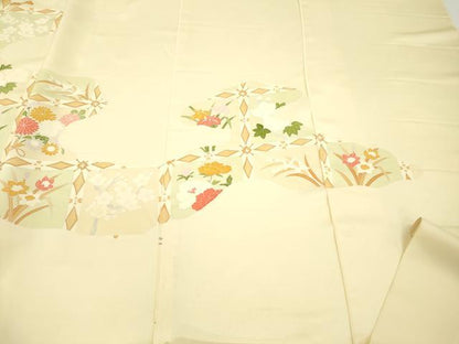 平和屋着物▼付下げ　反物　着尺　刺繍　エ霞草花文　高島屋扱い　逸品　未使用　DABH8114zy