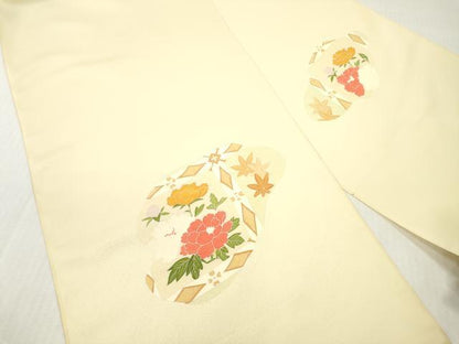 平和屋着物▼付下げ　反物　着尺　刺繍　エ霞草花文　高島屋扱い　逸品　未使用　DABH8114zy