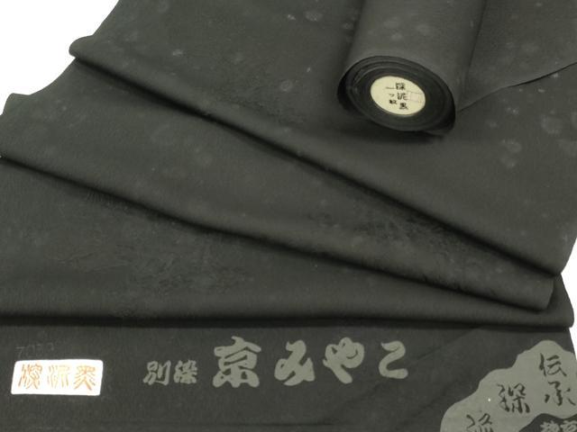平和屋着物▼羽織・コート　黒反物　羽尺　風景地紋　逸品　未使用　DABH8115zy