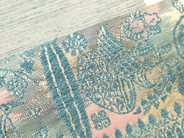 平和屋着物▼名古屋帯　帯反物　壁画文様　金糸　逸品　未使用　DABH8122zy