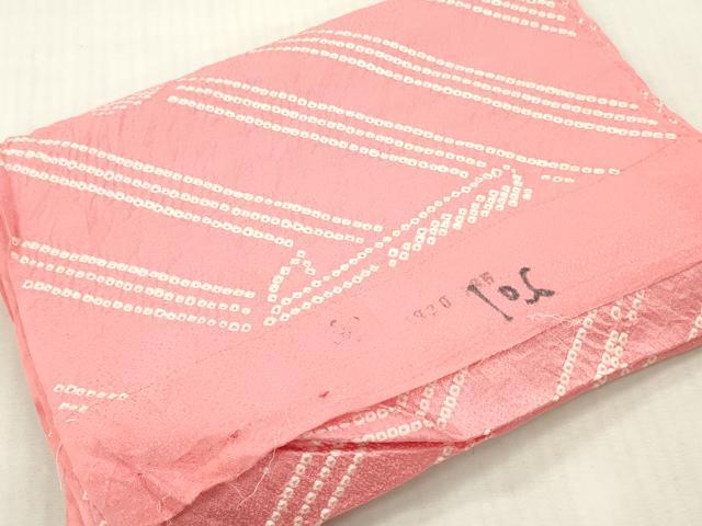 平和屋着物▼小紋　反物　着尺　総絞り　扇面文　逸品　未使用　DABH8139zy