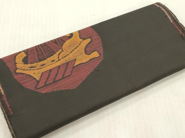 平和屋着物▼本場大島紬　解き反物　着尺　南蛮船　逸品　DABH8141zy