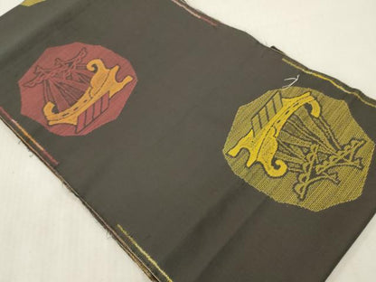 平和屋着物▼本場大島紬　解き反物　着尺　南蛮船　逸品　DABH8141zy