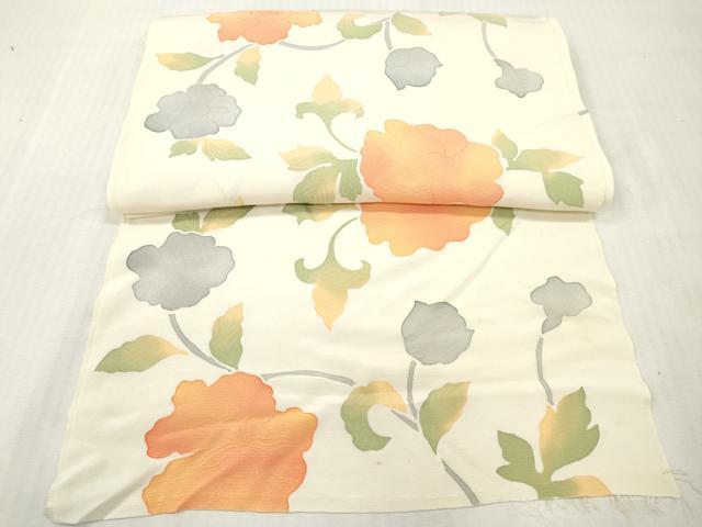 平和屋着物●小紋　解き反物　着尺　地紋起こし　花唐草文　逸品　DABH8148zy