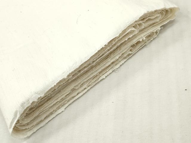 平和屋着物▼白生地　紬　反物　着尺　生成り色　逸品　未使用　DABH8152zy