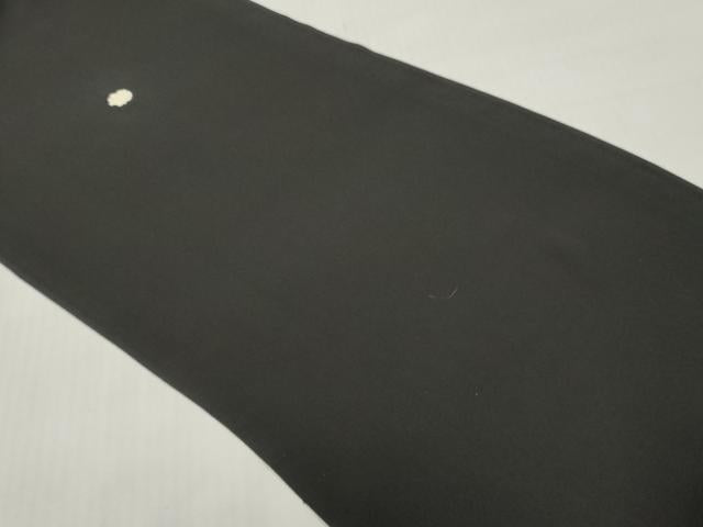 平和屋着物▼黒留袖　解き反物　着尺　飛鶴扇面花文　黒地　金彩　逸品　DABH8158zy
