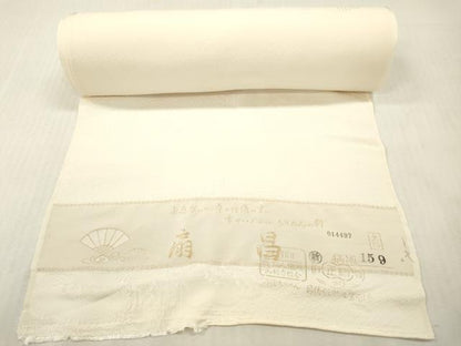 平和屋着物▼白生地　反物　着尺　風景地紋　生成り色　逸品　未使用　DABH8167zy