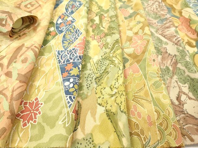 平和屋着物▼　柄見本　反物　天動　京都誂友禅　リメイク生地　材料　逸品　未使用　DABH8180zy