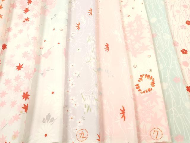 平和屋着物▼柄見本　反物　美生　京都誂友禅　リメイク生地　材料　洗える着物　未使用　DABH8195zy