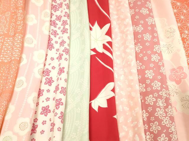 平和屋着物▼長襦袢　柄見本　反物　紅の豊　京都誂友禅　リメイク生地　材料　逸品　未使用　DABH8215zy