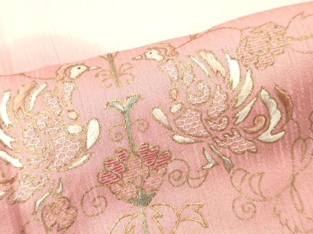 平和屋着物■訪問着　刺繍　花鳥文　暈し染め　金彩　正絹　逸品　DABH8221zy