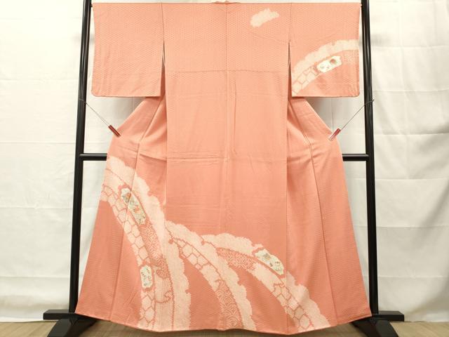 平和屋着物■中国三大刺繍　相良刺繍　訪問着　絞り　宝尽くし文　銀彩　正絹　逸品　DABH8222zy